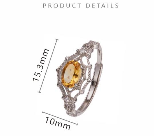 Natural Amethyst and Citrine Gemstone Ring for Women S925 Sterling Silver For The Index Finger-02